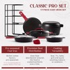 Cuisinel Cast Iron 17- Pc Cookware Set - 8", 10" Skillets, Lids, 5-Qt Dutch Oven, 12" Braiser, Griddle, Rack, Scraper & Silicone Handles, Pre-Seasoned - 4 of 4
