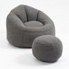 Cesicia 37.4 in-W x 40.2 in-D x 32.3 in-H Blue Microfiber Bedding Bean Bag Seats With Footrest - 2 of 4