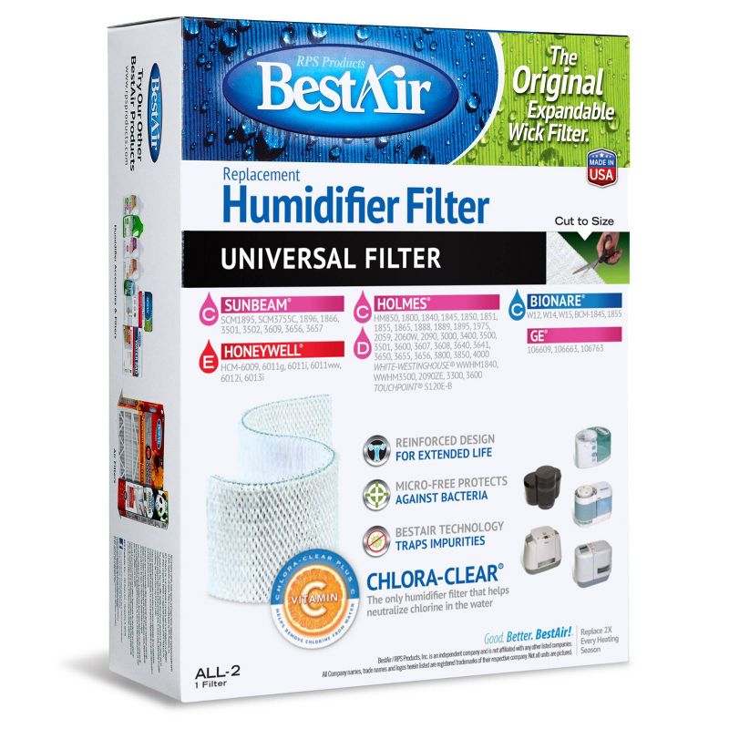 BestAir ALL-2 Extended Life Universal Humidifier Replacement Paper Wick For Holmes Humidifiers, 5 of 6