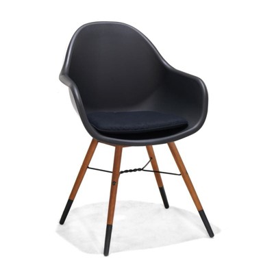 Amazonia 2pc recycled resin and 100 FSC Wood chair set Black
