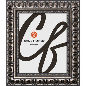 Craig Frames Bravado Ornate Scratched Silver Single Image Picture Frame - 1 of 4