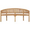 vidaXL Banana Bench, Indoor/Outdoor, Fine Sanded Finish, Solid Teak Wood 26"x70.9"x33.9" Brown - 4 of 4