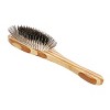 Bass Pet Brushes The Hybrid Groomer Shine & Condition, Patented & Award Winning, Natural Bristle + Alloy Pin Bamboo Handle Large Oval Striped Bamboo - 3 of 4