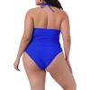 Agnes Orinda Women's Plus Size Two Piece Halter Swimdress Bathing Suits with Bottom Beach Bikini Sets - 4 of 4