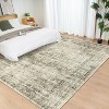 Washable Floral Rug Thin Non-Slip Low Pile Area Rug Stain Resistant Foldable Space-Saving Carpet Mat for Entryway - 3 of 4
