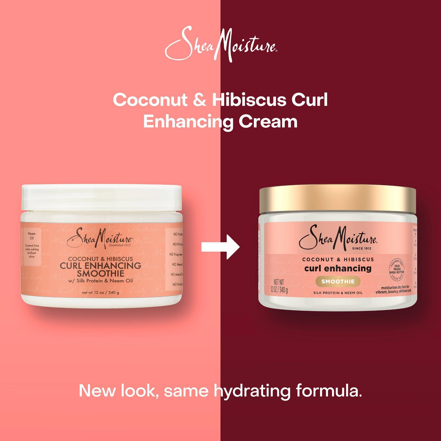 Крем-смузи для локонов SheaMoisture Coconut and Hibiscus, 12 oz — фото 3