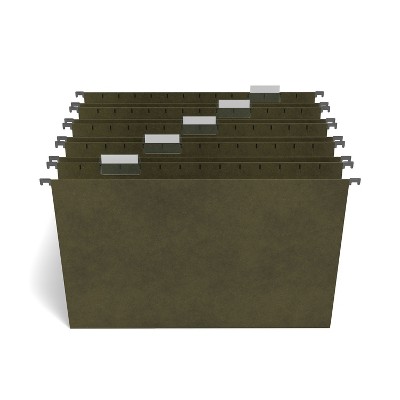 MyOfficeInnovations Hanging File Folders 5-Tab Legal Size Standard Green 25/BX (116830)