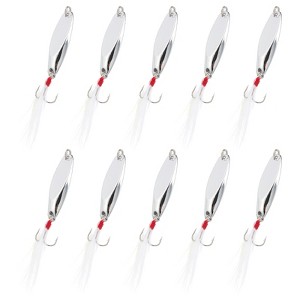 Unique Bargains Treble Hooks Metal Spinner Fishing Spoons for Freshwater Saltwater Salmon 10 Pcs - 1 of 4