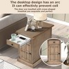 Vintage End Table with USB Ports and 1 Drawer with Cup Holders, Sofa Side Table Bedside Nightstand Narrow Table for Living Room Bedroom - 4 of 4