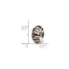 Black Bow Jewelry Brown & White Striped Glass Sterling Silver Bead Charm - 2 of 3