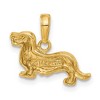 Black Bow Jewelry 14k Yellow Gold Small Long Haired Dachshund Pendant - 3 of 4