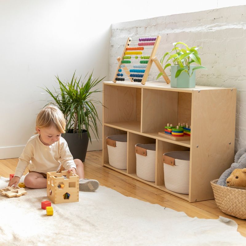 ECR4Kids Birch Streamline 5-Compartment Storage Cabinet, Wood Toy Storage Shelves for Kids, 6 of 14