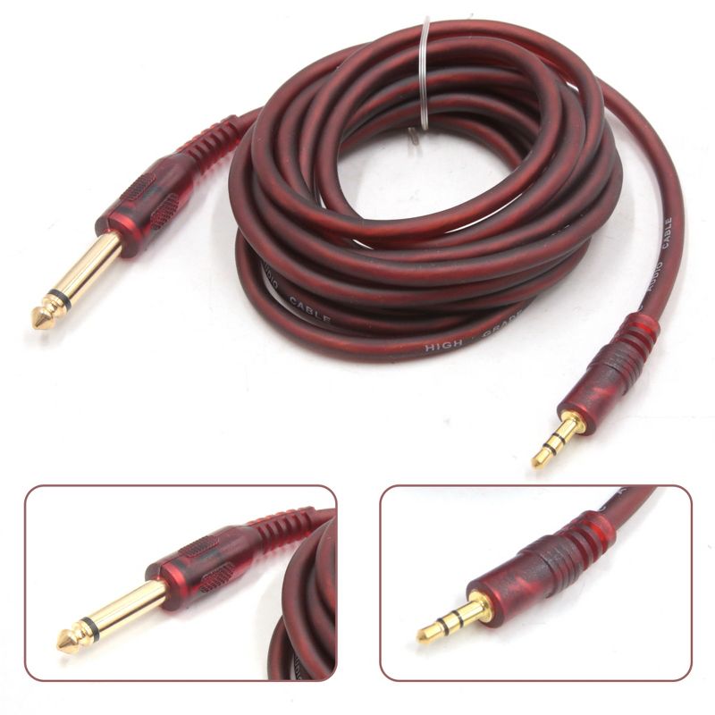 Unique Bargains 3.5mm 1/8 to 1/4 Inch Male TRS Car Stereo Audio Aux Cable Cord 9.8ft, 3 of 6