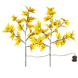 Indoor/Outdoor Lighted Golden Sugar Maple Tree Branches, Set of 2 - 1 of 1