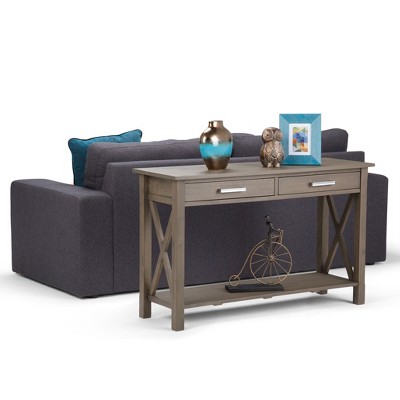 NicBex Crisscross Design Narrow Console Table with Storage,Entryway Table with 2 Drawers & Bottom Shelf,Foyer Table for Hallway,Living Room