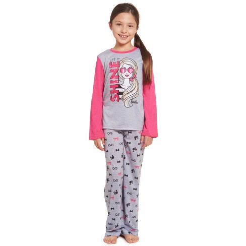 Barbie Girls Pullover Pajama Shirt And Pants Sleep Set Little Kid To ...