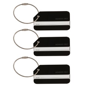 Members Only Luggage Tags – Set of 3 Durable Metal Travel Tags - 1 of 4