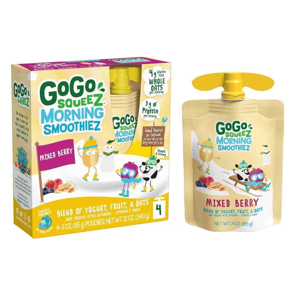 Gogo Squeeze Morning Smoothie - Berry - 3oz/4ct