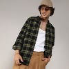 Campus Sutra Men Men's Midnight Black & Sage Green Brushed Buffalo Check Shirt - 2 of 4