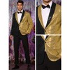 INSPIRE CHIC Men's Shawl Lapel Party Disco Shinny Color Block Sequin Blazer - 4 of 4