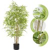 4FT Artificial Bamboo Tree with Natural Trunk - Realistic Fake Bamboo Plant for Indoor Home Decor - 4 of 4
