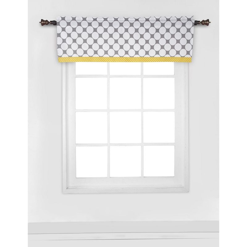 Bacati - Dots/Pin Stripes Grey/Yellow Window Valance, 5 of 7