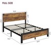 Homhougo Full Size Bed Frame with Wood Headboard, Full Platform Bed Frame Brown - 2 of 4