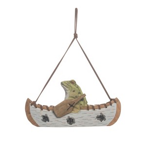 Beachcombers 6" Wood Frog In Rowboat Ornament - 1 of 1