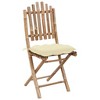 vidaXL 2X Folding Patio Lounge Garden Chairs with Cushions - Bamboo, Cream, Outdoor/Patio/Deck Seating, 19.7"x16.5"x36.2" - 3 of 4