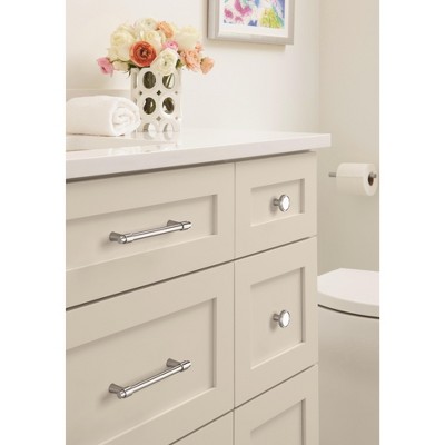 Polished Chrome Round Cabinet Knob with Mounting Hardware