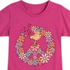 Girls' - Peanuts - Floral Peace Sign Woodstock Fitted Short Sleeve Graphic T-Shirt - 2 of 4