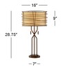 Franklin Iron Works Marlowe 28 3/4" Tall Rustic Modern End Table Lamp Pull Chain Brown Bronze Finish Metal Single Woven Shade Living Room Bedroom - 4 of 4