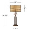 Franklin Iron Works Marlowe 28 3/4" Tall Rustic Modern End Table Lamp Pull Chain Brown Bronze Finish Metal Single Woven Shade Living Room Bedroom - image 4 of 4