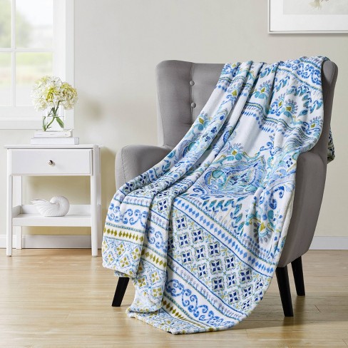 Blue discount floral blanket