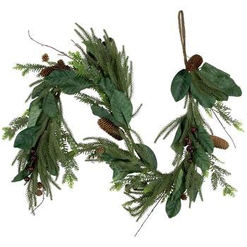 Northlight 6' Mixed Foliage with Pine Cones and Berries Christmas Garland, Unlit