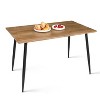 Charls 47'' Rectangle Dining Table With Black Metal 4 Point/Leg for Dining Room Furniture -Maison Boucle - image 3 of 4