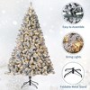 Flocked Christmas Tree, Pre-Lit Artificial Tree with Warm White Lights, Hinged Branches Easy Setup Holiday Decor - 4 of 4
