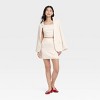 Women's Satin Mini A-Line Skirt - A New Day™ Cream - 3 of 3