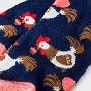 Women's Party Chickens Low Cut Socks - Navy/Pink 4-10: Recycled Polyester, Animal Icon, Lightweight Jacquard Knit - 3 of 3