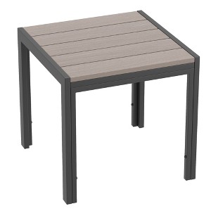 Sonkuki Patio Square Dinner Table, HIPS Top Modern Industrial Style w/Metal Frame - 1 of 4