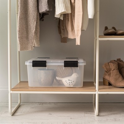Clear Heavy-Duty Plastic Stackable Storage Box with Lid, 19 qt
