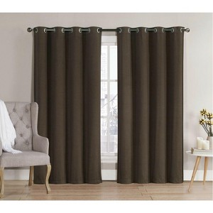 GoodGram 2 Pack Hotel Thermal Grommet 100% Blackout Window Curtain Panels - 1 of 3