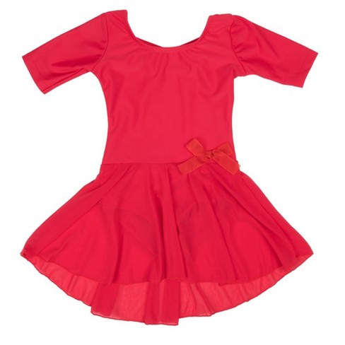 Leveret Girls Short Sleeve Skirt Leotard Red S (6-8) : Target