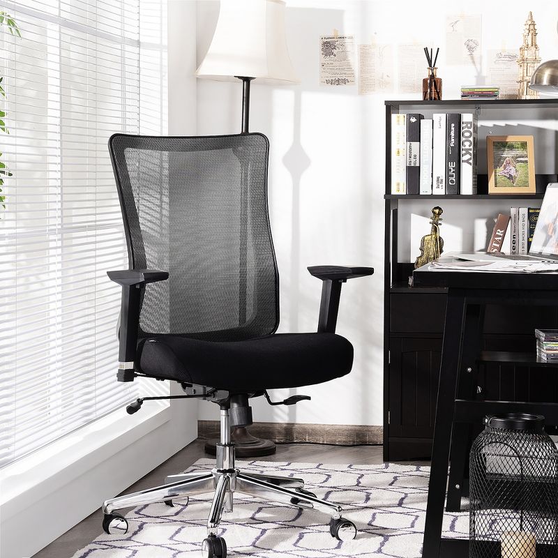Costway Ergonomic Mesh Office Chair Sliding Seat Height Adjustable w/ Armrest, 2 of 11
