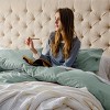 3 Pieces Linen Soft & Cozy Duvet Cover Linen Cotton Blend Bedding Set Tropical Plants Beige Color Cooling Bedding - 3 of 4