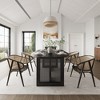 SpassWay 30"H Rattan Oval Wood Dining Table Kitchen Table Conference Table with Double Pedestal - 2 of 4