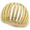 Slickblue Women's Gold and Silver Brass Ring with Radiant Clear Crystal - Classic and Sophisticated Jewelry, Size 5-10 - 3 of 3