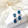 Ross-Simons 11.00 ct. t.w. London Blue Topaz and .14 ct. t.w. Diamond Drop Earrings in Sterling Silver - 3 of 4