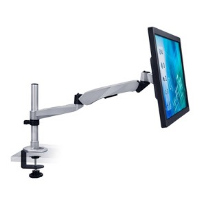 Mount-It! Single Monitor Desk Mount Articulating Desk Stand, Supports 15"-30" Screens, Spring Arm Dual-Segmented Single Monitor Mount, Silver - 1 of 4