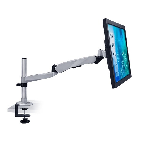 Mount-It! Single Monitor Desk Mount Articulating Desk Stand, Supports  15-30 Screens, Spring Arm Dual-Segmented Single Monitor Mount, Silver